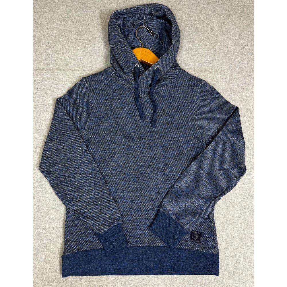 Scotch & Soda Rise Ride Hoodie Mens Small Blue Marled Knit Pullover Sweatshirt